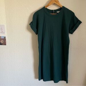 NWT Club Monaco Crinkle Ottoman Robe Dress Short Sleeve Green Above Knee Length